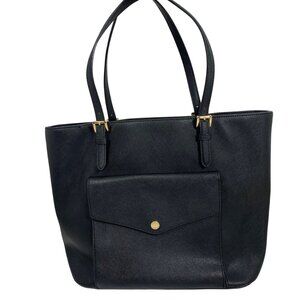 MK Michael Kors Jet Set Black Saffiano Leather Multifunction Pocket Tote Bag